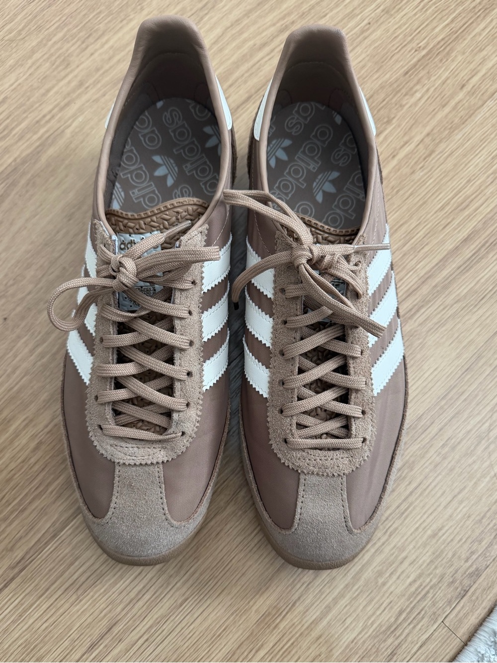 adidas Classic Sneakers in Tan and White